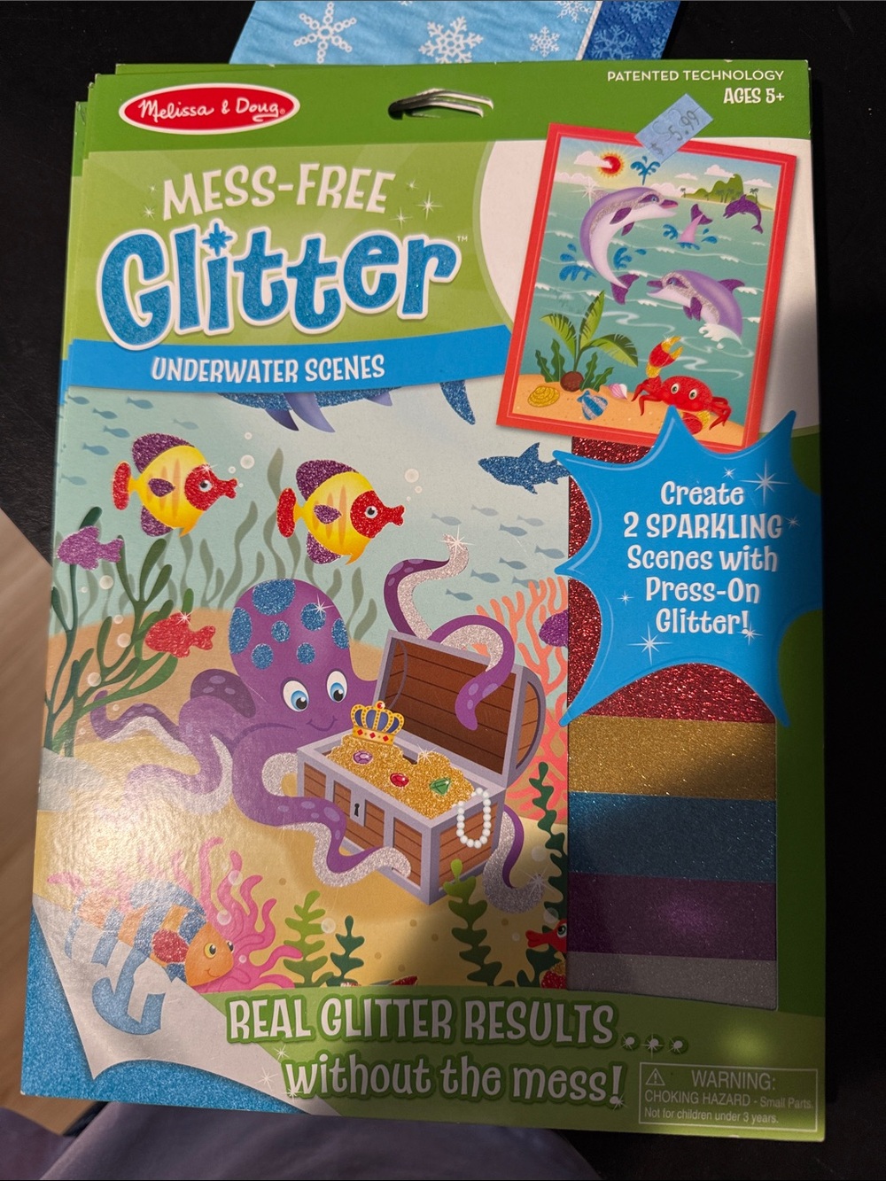Melissa & Doug Mess- Glitter Underwater Scenes - Green